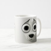 皮肉な犬の顔3D コーヒーマグカップ (正面右)