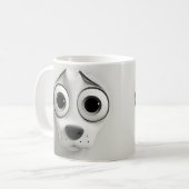 皮肉な犬の顔3D コーヒーマグカップ (正面左)