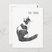 皮肉な猫の気分 – まあ、いいわ。ありがと。アート ポストカード (正面/裏面)