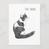皮肉な猫の気分 – まあ、いいわ。ありがと。アート ポストカード (正面)