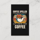 皮肉な猫コーヒー好きバリスタカフェイン 名刺 (正面)