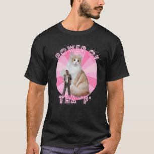 皮肉な猫ミームヒップホップTha Pのストリートウェアパワー Tシャツ
