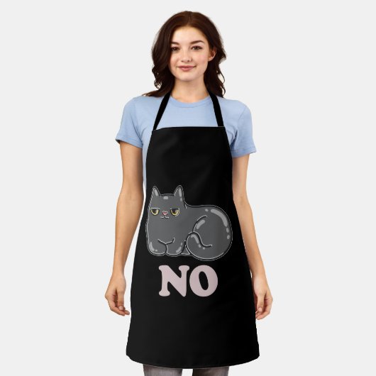 皮肉な猫 エプロン (着用した状態)