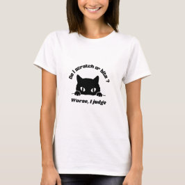 皮肉な猫。悪い猫。失礼な動物。キャッおもしろいト Tシャツ