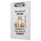 皮肉な猫 – Orange おもしろい Art クリップボード (左)