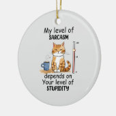 皮肉な猫 – Orange おもしろい Art セラミックオーナメント (左)