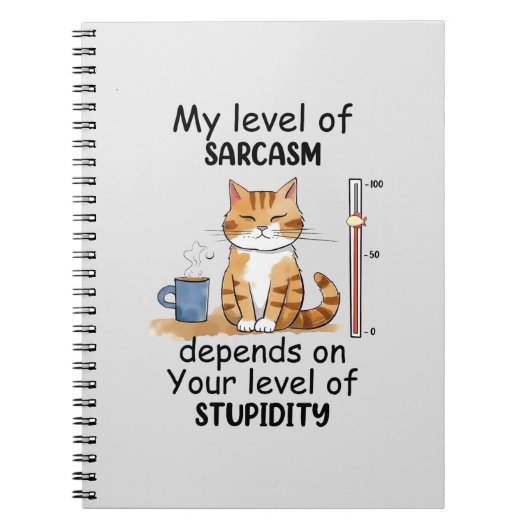 皮肉な猫 – Orange おもしろい Art ノートブック (正面)