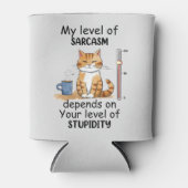 皮肉な猫 – Orange おもしろい Art 缶クーラー (正面)