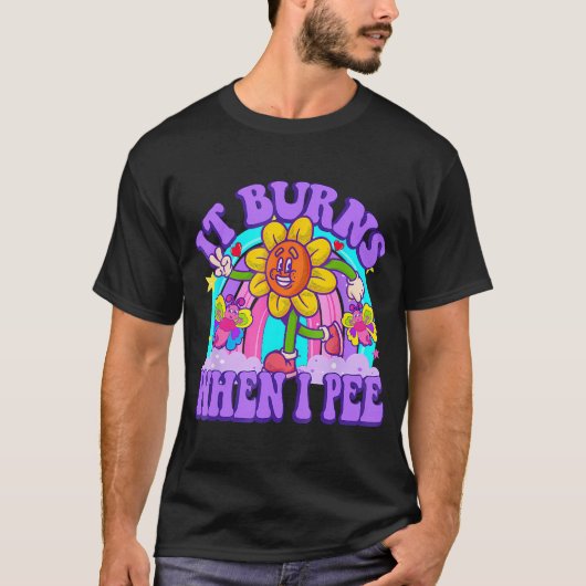 皮肉な皮肉なY2Kおもしろい Inaを見ると燃える Tシャツ (正面)