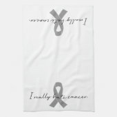 皮肉な私は本当にがんが嫌い |任意のカラーリボン キッチンタオル (縦)
