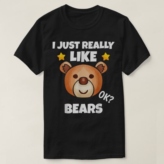 皮肉な私は本当にクマ中毒ミーム値リストが好き Tシャツ (デザイン正面)