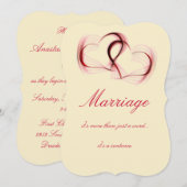 皮肉な結婚式のグレーとピンクの招待状 招待状 (正面/裏面)