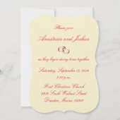 皮肉な結婚式のグレーとピンクの招待状 招待状 (裏面)