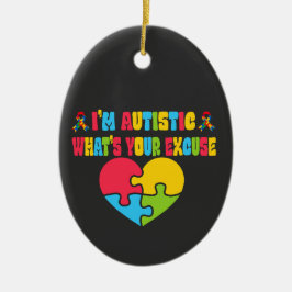 皮肉な自閉症私は自閉症、あなたの口実 セラミックオーナメント
