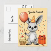 皮肉な誕生日カンガルー・パーティーの挨拶 ポストカード (正面/裏面)