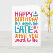 皮肉な誕生日カードが遅おもしろいすぎることはない カード (黄色い花)