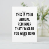 皮肉な誕生日リマインダー サンキューカード (スタンド正面)