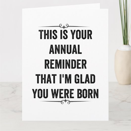 皮肉な誕生日感謝カード サンキューカード (正面)