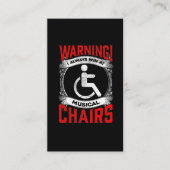 皮肉な車いすのハンデおもしろいィキャップミュージカルジョーク 名刺 (正面)