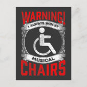 皮肉な車いすハンデおもしろいィキャップミュージカルジョーク ポストカード (正面)