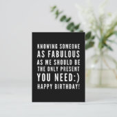 皮肉な面白い誕生日メッセージ彼氏へ ポストカード (スタンド正面)