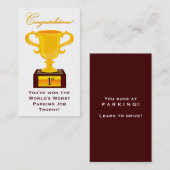 皮肉な駐車トロフィの名刺 名刺 (正面/裏面)