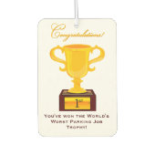 皮肉な駐車トロフィーエアフレッシュナー カーエアーフレッシュナー (正面)