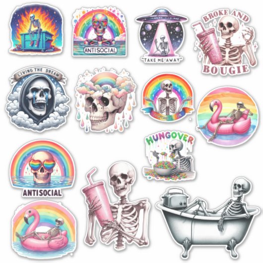 皮肉な骨格 シール (正面)