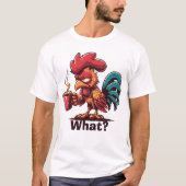 皮肉な鶏がコーヒーギフトを飲むアイディア Tシャツ (正面)