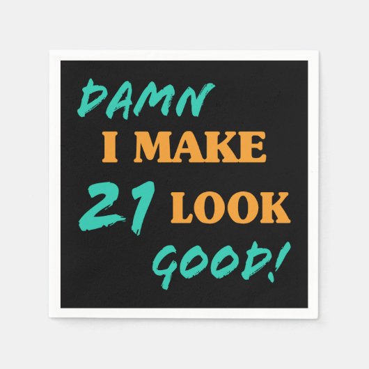 皮肉な21歳の誕生日の態度 スタンダードカクテルナプキン (正面)