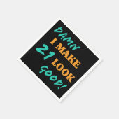 皮肉な21歳の誕生日の態度 スタンダードカクテルナプキン (角)