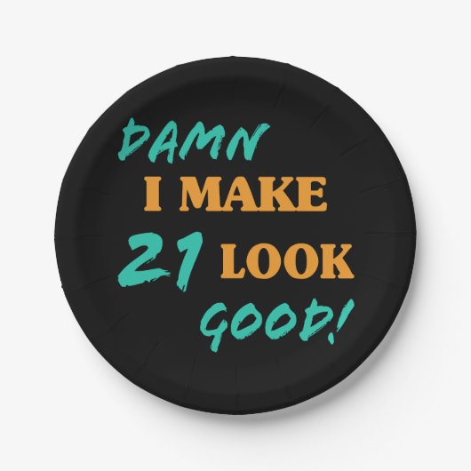 皮肉な21歳の誕生日の態度 ペーパープレート (正面)