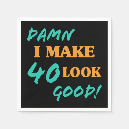 皮肉な40歳の誕生日 スタンダードカクテルナプキン (正面)