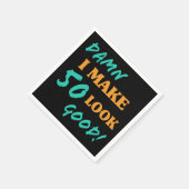 皮肉な50誕生日態度 スタンダードカクテルナプキン (角)