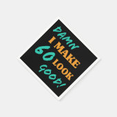 皮肉な60誕生日態度 スタンダードカクテルナプキン (角)