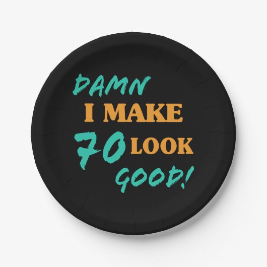 皮肉な70誕生日態度 ペーパープレート (正面)