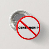 皮肉な"いいえ"禁止の検閲 缶バッジ (正面&裏面)