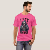 皮肉な ドライウォール を食べる スケルトン ジョーク Tシャツ (正面フル)