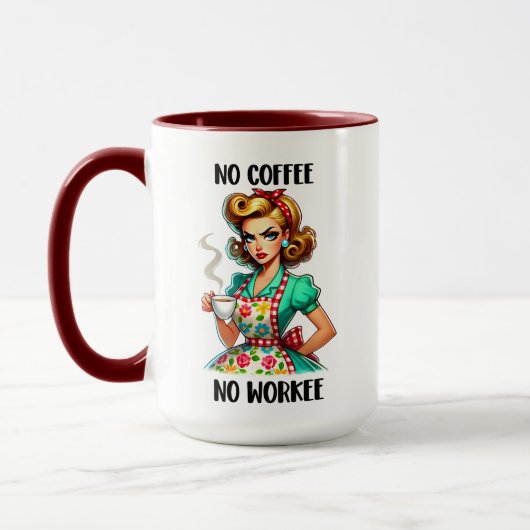 皮肉なNo Coffee No Workee Mug マグカップ (左)