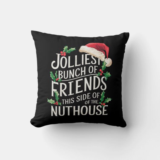 皮肉にマッチする最高の友達の束のクリスマス クッション (正面)