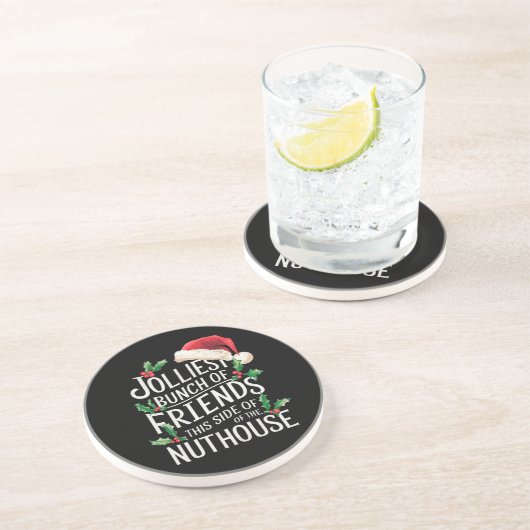 皮肉にマッチする最高の友達の束のクリスマス コースター (側面)