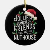 皮肉にマッチする最高の友達の束のクリスマス セラミックオーナメント (正面)