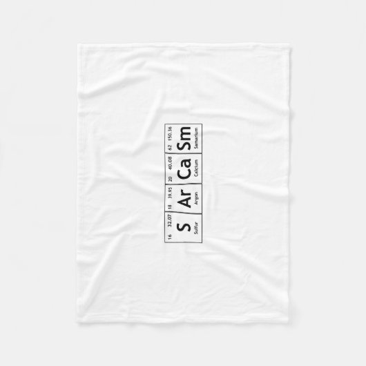 皮肉の周期表の要素の単語化学 フリースブランケット (正面)