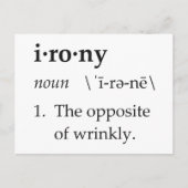 皮肉の定義しわの反対 ポストカード (正面)