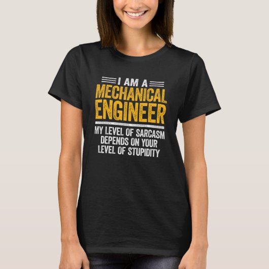 皮肉の機械的エンジニアレベルエンジニアリング1 Tシャツ (正面)