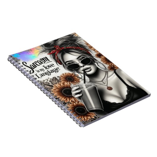 皮肉は私の愛する言葉の腹筋の女性のおもしろい症 ノートブック (右側)