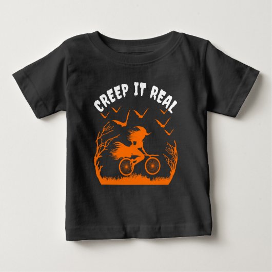 皮肉を実在おもしろい込む ベビーTシャツ (正面)