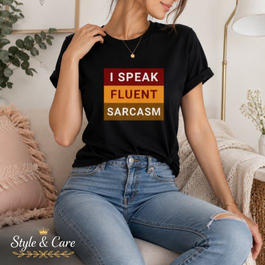 皮肉を流暢に話す女性用ブラックTシャツ Tシャツ