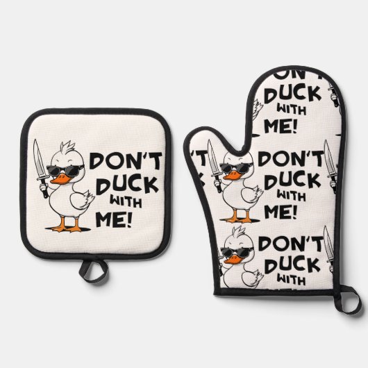 皮肉を言って尻込みするな 鍋つかみ&鍋敷きセット (正面)