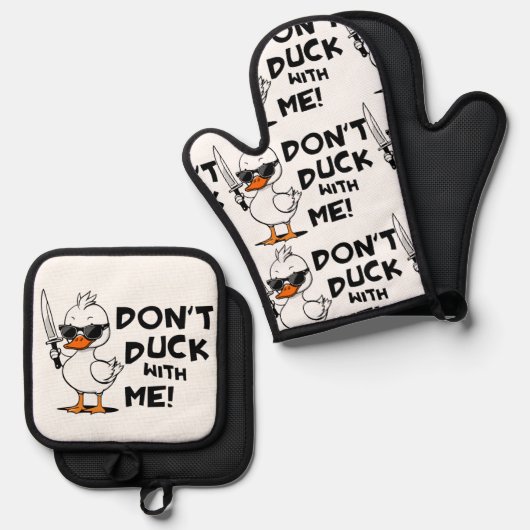 皮肉を言って尻込みするな 鍋つかみ&鍋敷きセット (正面/裏面)